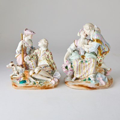 Lot 308 - Two Meissen Style Porcelain Groups