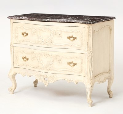 Lot 38 - Regence Style Carved Commode with a Marble Top