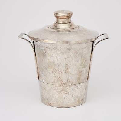 Lot 225 - French Silver Plated Cocktail Shaker and Ice Cooler