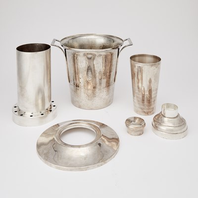 Lot 225 - French Silver Plated Cocktail Shaker and Ice Cooler