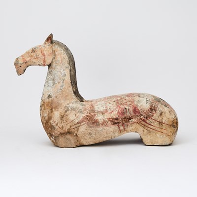 Lot 724 - A Chinese Painted Terracotta Horse