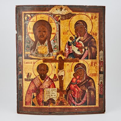 Lot 522 - Russian Quadripartite Icon