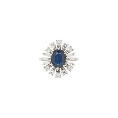 Lot 2080 - White Gold, Sapphire and Diamond Ring