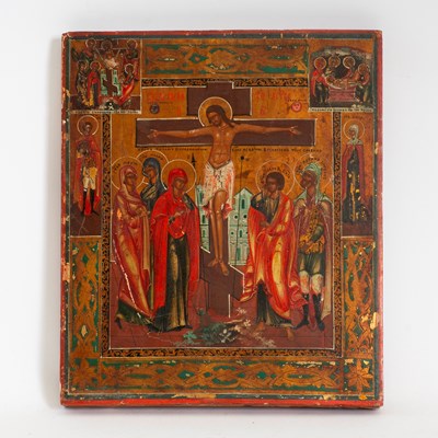 Lot 324 - Russian Painted Icon of Crucifixion