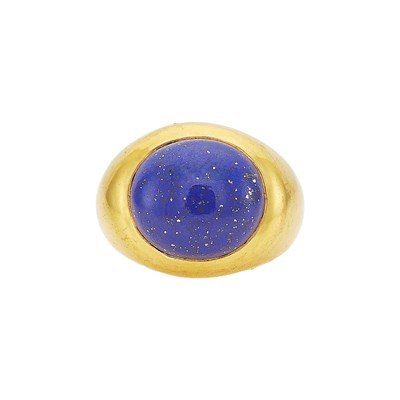 Lot 1182 - Tiffany & Co. Gentleman's Gold and Lapis Ring