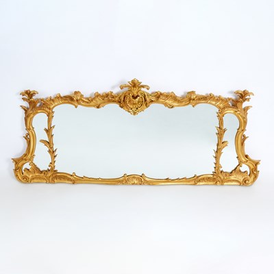 Lot 36 - Carvers' Guild Rococo Style Giltwood Overmantel Mirror