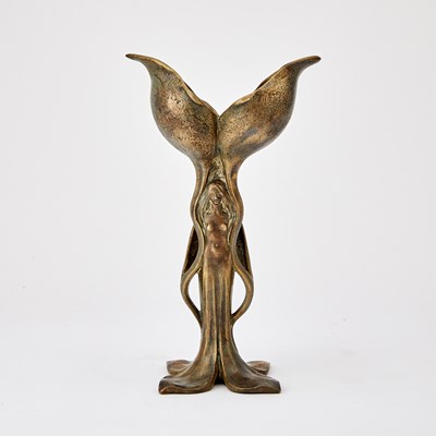 Lot 233 - French Art Nouveau Patinated Bronze Figure of a Woman Emerging from a Flower