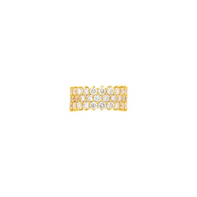 Lot 1127 - Wide Gold and Diamond Band Ring