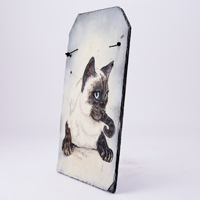 Lot 180 - Painted Cat on a Slate