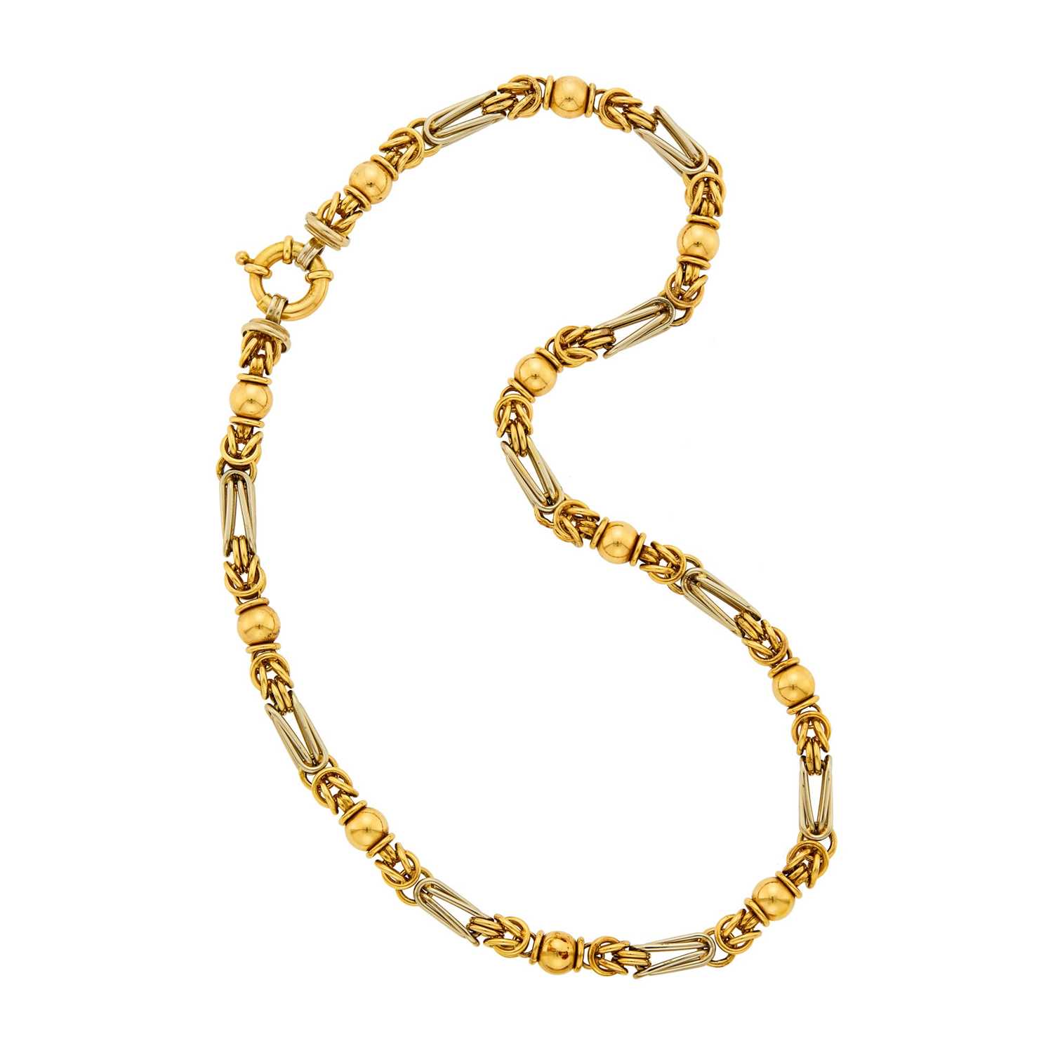 Lot 111 - Two-Color Gold Chain Necklace