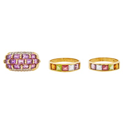 Lot 1236 - Group of Gold, Gem-Set and Diamond Rings