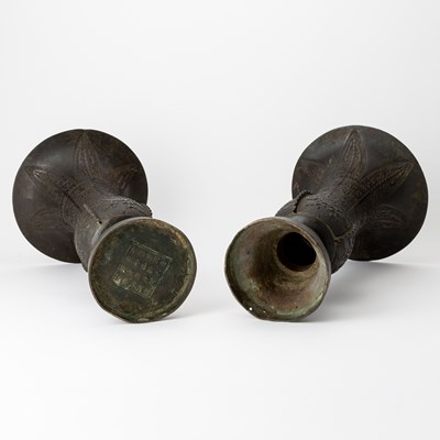 Lot 95 - A Pair of Chinese Archaistic Bronze Gu Vases