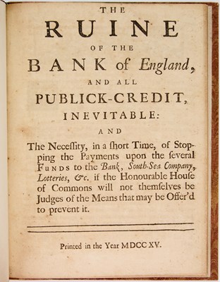Lot 13 - A rare pamphlet warning of the collapse of the Bank of England