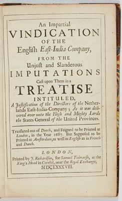 Lot 79 - A rare controversial work on the English East-India-Company
