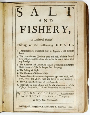 Lot 652 - John Collins on salt and fisheries, with an interesting section of recipes