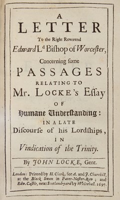 Lot 90 - John Locke refutes the Bishop of Worcester