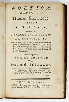Lot 16 - Franklin's edition of Johnson's Elementa philosophica