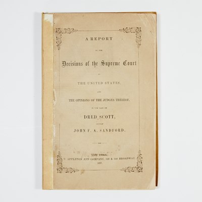 Lot 14 - First edition of the Supreme Court's decision in the Dred Scott case