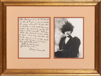 Lot 622 - An autograph letter on Communism and women in politics from painter Mary Cassatt