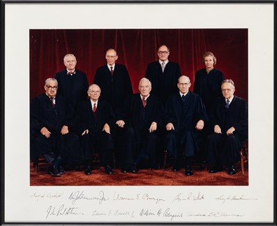 Lot 538 - A rare signed color photo of the Burger Court with Sandra Day O'Connor