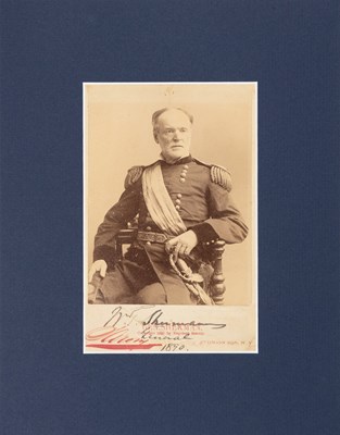 Lot 102 - A cabinet card inscribed by General William Tecumseh Sherman