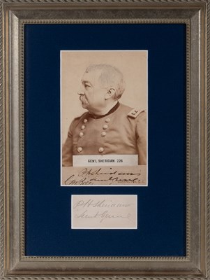 Lot 101 - A cabinet card signed by General Philip Sheridan