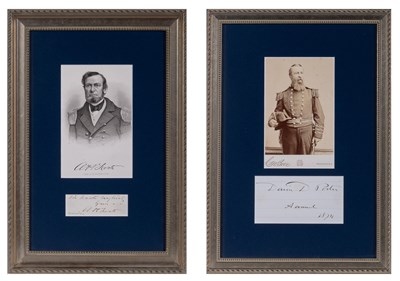 Lot 96 - Signatures of Porter and Foote, important Admirals in the Union Navy