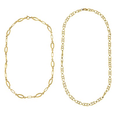 Lot 1011 - Two Gold Chain Necklaces