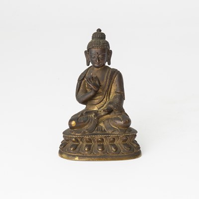 Lot 314 - A Sino-Tibetan Bronze Figure of Seated Buddha