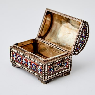 Lot 227 - Russian Style Silver-Gilt and Cloisonné Enamel Casket