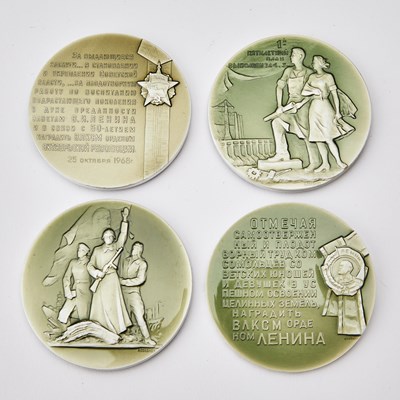 Lot 229 - Set of Six Soviet Porcelain Table Medals