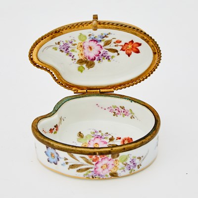 Lot 231 - Continental Gilt-Metal Mounted Porcelain Covered Box