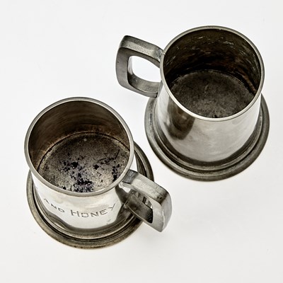 Lot 216 - Pair of English Pewter Mugs