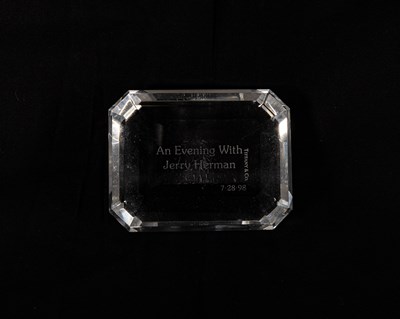 Lot 218 - Three Tiffany & Co. Engraved Glass Paperweights