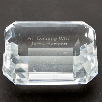 Lot 218 - Three Tiffany & Co. Engraved Glass Paperweights