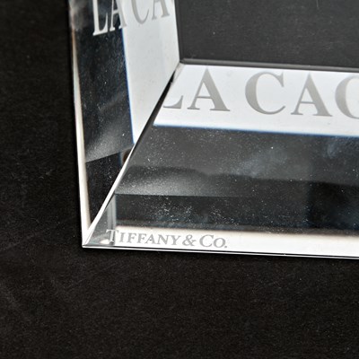 Lot 202 - Four Tiffany & Co. Etched Glass La Cage Aux Folles Paperweights