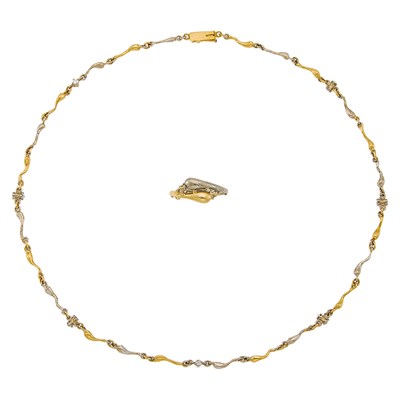 Lot 1019 - Charles de Temple Two-Color Gold 'Caviar' Necklace and Ring