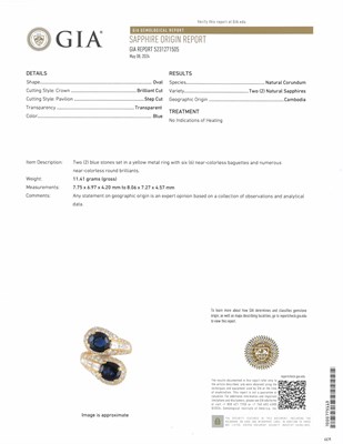 Lot 28 - Bulgari Gold, Sapphire and Diamond Bypass Ring