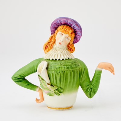 Lot 522 - James Hadley for Royal Worcester Porcelain Co. Aesthetic Movement Oscar Wilde Porcelain Teapot