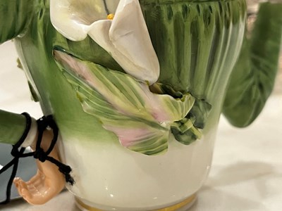 Lot 522 - James Hadley for Royal Worcester Porcelain Co. Aesthetic Movement Oscar Wilde Porcelain Teapot