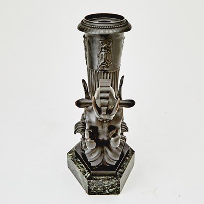 Lot 576 - Italian Grand Tour Patinated Bronze Rhyton Vase