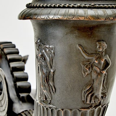 Lot 576 - Italian Grand Tour Patinated Bronze Rhyton Vase