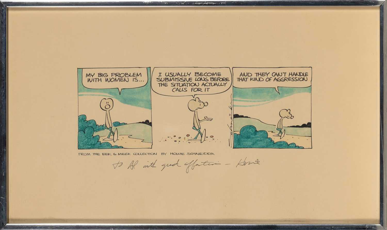 Lot 384 - An original Eek and Meek comic strip gifted to Al Jaffee