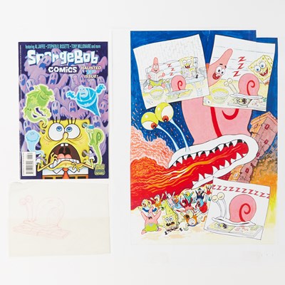 Lot 389 - "Dream Big!" - Back Cover Art from SpongeBob Comics