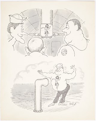 Lot 370 - Original art for a sailor gag cartoon