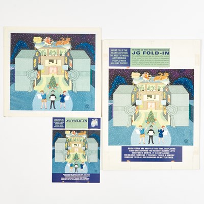 Lot 348 - Fold-Ins - 4 Dodge ads, 1 Kingsman ad, and a Christmas card for The Johnson Group