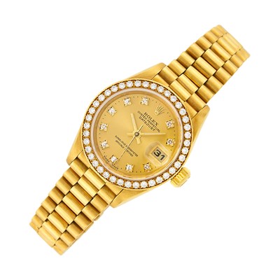 Lot 21 - Rolex Gold and Diamond 'Datejust' Wristwatch, Ref. 69178