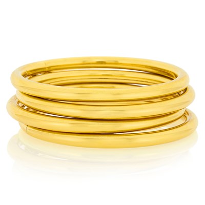 Lot 1116 - Four Gold Bangle Bracelets