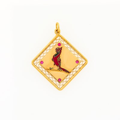 Lot 2135 - Gold, Enamel and Gem-Set St. Louis Cardinals 1967 World Series Charm