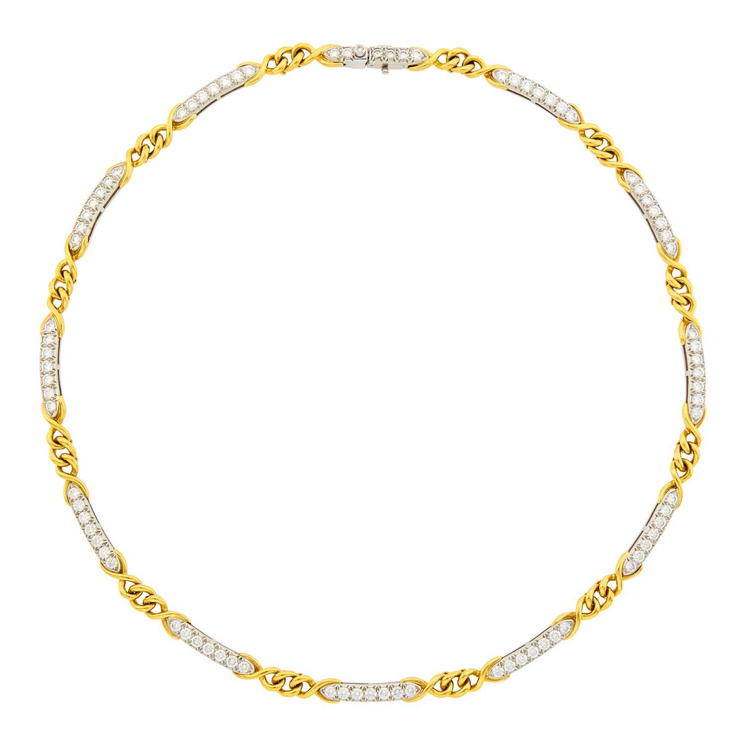 Lot 82 - Tiffany & Co. Platinum, Gold and Diamond Necklace